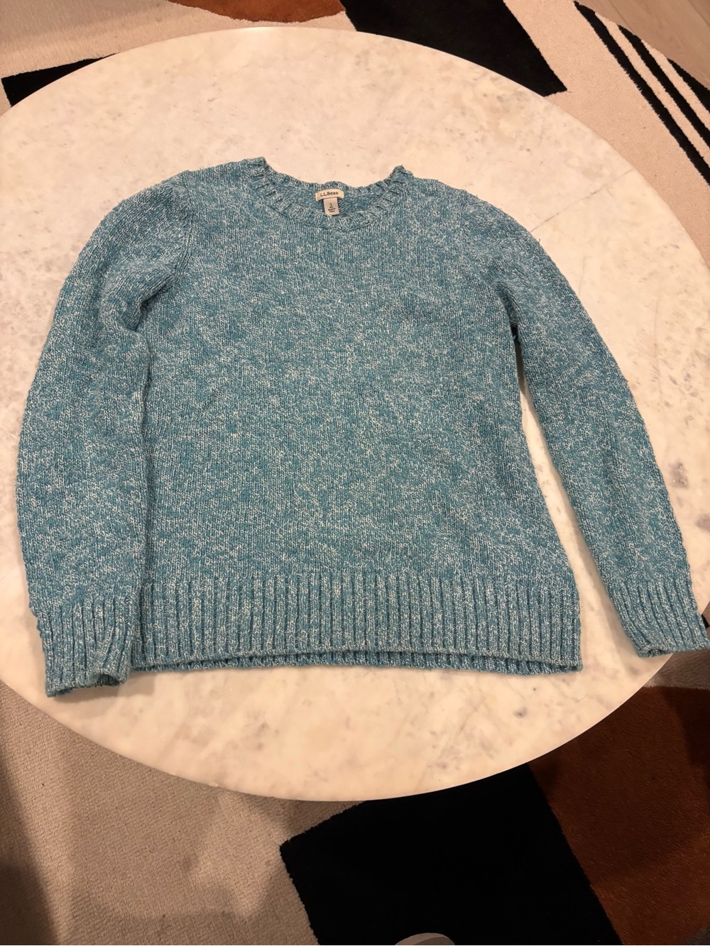 L.L. Bean Teal Marled Crewneck Sweater